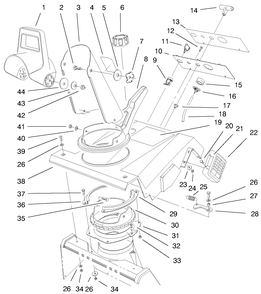Deflector & Control Panel Assembly Diagram and Parts List for 38405 99000001 - 99999999 Toro Snow Blower