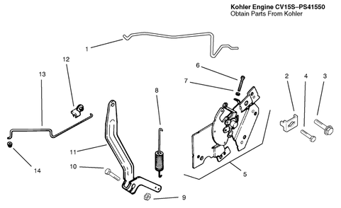 Engine Controls Diagram and Parts List for 72047 9900001 - 9999999 Toro Lawn Tractor