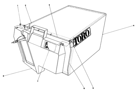 Grass Bag Assembly No.11-0189 Diagram and Parts List for 20810 3000001 - 3999999 Toro Lawn Mower