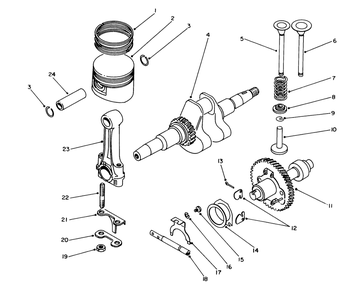 Crankshaft & Cam Shaft Assembly Diagram and Parts List for 62018 8000001 - 8999999 Toro Generator
