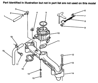 Intake Manifold & Carburetor Diagram and Parts List for 73422 6900001 - 6999999 Toro Lawn Tractor