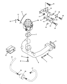 Carburetor And Intake Manifold-616-Z, 620-Z Diagram and Parts List for Y1-16OE03 1000001 - 1999999 Toro Lawn Tractor