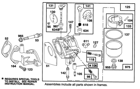 Engine Briggs & Stratton Model 286707-0453-01 Diagram and Parts List for 71202 4900001 - 4999999 Toro Lawn Tractor
