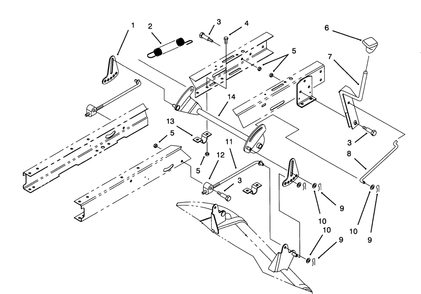 Height Of Cut Assembly Diagram and Parts List for 71191 4900001 - 4999999 Toro Lawn Tractor