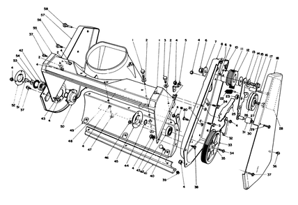 Housing Assembly Diagram and Parts List for 38181 4900001 - 4999999 Toro Snow Blower