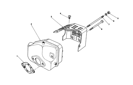 Muffler Assembly Diagram and Parts List for 16202 4000001 - 4999999 Toro Lawn Mower