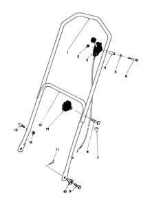 Handle Assembly Diagram and Parts List for 16165C 5000001 - 5999999 Toro Lawn Mower