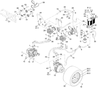 Hydraulic Assembly Diagram and Parts List for 74316 400000000 - 999999999 Toro Lawn Tractor