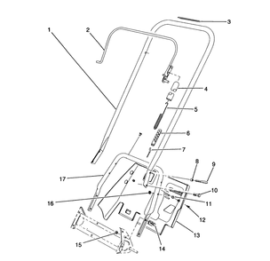 Handle Assembly Diagram and Parts List for 38190 2000001 - 2999999 Toro Snow Blower