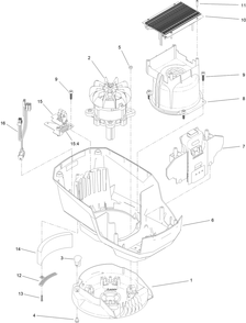 Motor And Lower Shroud Assembly Diagram and Parts List for 21466 410404081 - 411699999 Toro Lawn Mower