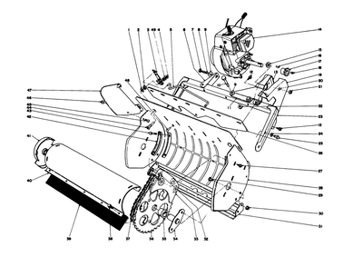 Lower Main Frame Diagram and Parts List for 38014 8000001 - 8999999 Toro Snow Blower