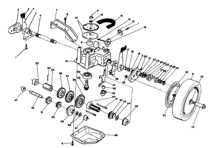 Gear Case Assembly Diagram and Parts List for 26624 8000001 - 8999999 Toro Lawn Mower