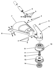 Lower Boom & Cutting Head Assembly Diagram and Parts List for 51926 69000001 - 69999999 Toro Trimmer