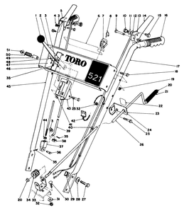 Handle Assembly Diagram and Parts List for 38056 5000001 - 5999999 Toro Snow Blower