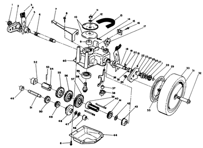 Gear Case Assembly (Continued) (Used On Units With Serial No. 8000001 Thru 8000851) Diagram and Parts List for 20692C 8000001 - 8999999 Toro Lawn Mower