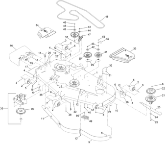 Deck Assembly Diagram and Parts List for 74072 403226744-404399999 Toro Lawn Mower