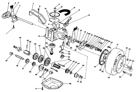 Gear Case Assembly Diagram and Parts List for 22685 0000001 - 0999999 Toro Lawn Mower