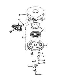 Rewind Starter No. 590576 Diagram and Parts List for 38052 5000001 - 5999999 Toro Snow Blower
