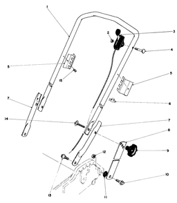 Handle Assembly Diagram and Parts List for 20762 4000001 - 4999999 Toro Lawn Mower