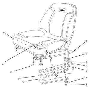 Seat Assembly Diagram and Parts List for 30610 690001 - 699999 Toro Lawn Tractor