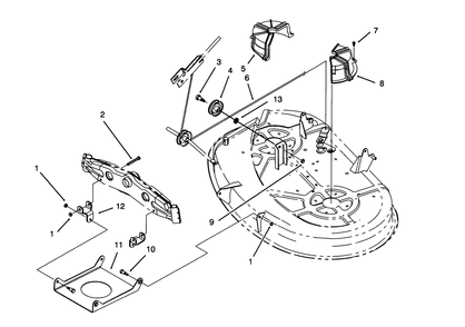 Cable & Cover Assembly (38" Cutting Unit) Diagram and Parts List for 71203 3900001 - 3999999 Toro Lawn Tractor