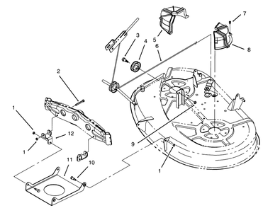 Cable & Cover Assembly (38" Cutting Unit) Diagram and Parts List for 71202 5900001 - 5999999 Toro Lawn Tractor