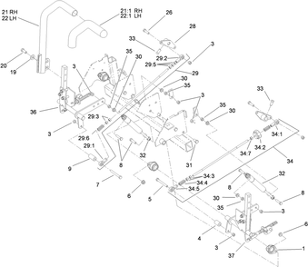 Motion Control Assembly Diagram and Parts List for 74269 (311000001-311999999)(2011) Toro Lawn Mower