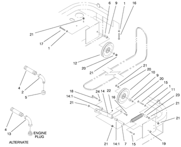 Idler Assembly Diagram and Parts List for 74205 990001 - 999999 Toro Lawn Tractor