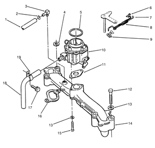 Intake Manifold Diagram and Parts List for 73520 5900001 - 5900177 Toro Lawn Tractor