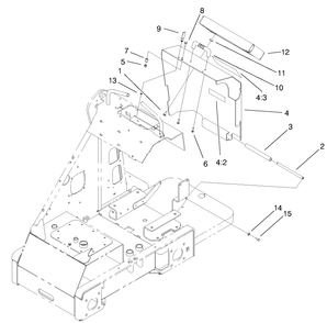 Rear Cover Assembly Diagram and Parts List for 22303 990001 - 999999 Toro Lawn Tractor Accessories