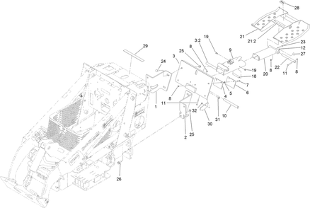 Platform Assembly Diagram and Parts List for 22342HD 405700000 - 407399999 Toro Lawn Tractor Accessories