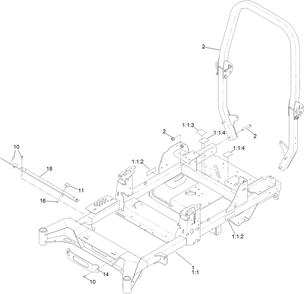 Frame Assembly Diagram and Parts List for 77291TA 414801613 - 999999999 Toro Lawn Tractor