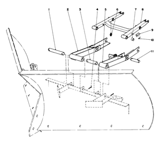 V-Plow Installation No. 30755 (Optional) Diagram and Parts List for 30775 600001 - 699999 Toro Lawn Tractor