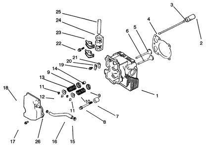 Cylinder Head/Valve/Breather-Engine Kohler Model No. Cv14 S-1429 Diagram and Parts List for 30185 20000001 - 29999999 Toro Lawn Tractor Accessories