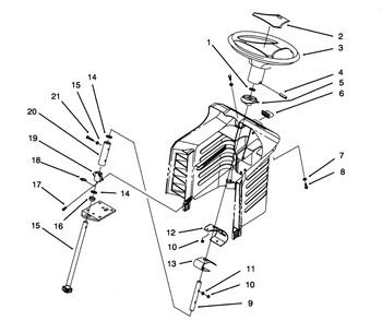 Steering Assembly Diagram and Parts List for 71202 4900001 - 4999999 Toro Lawn Tractor
