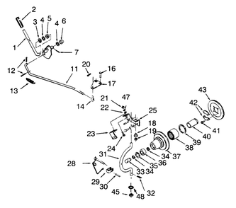 Pto Clutch And Control Diagram and Parts List for 73400 3900001 - 3999999 Toro Lawn Tractor