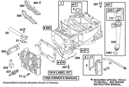 Cylinder Assembly  Briggs And Stratton 12h807-1775-E1 Diagram and Parts List for 20045 9900001 - 9999999 Toro Lawn Mower
