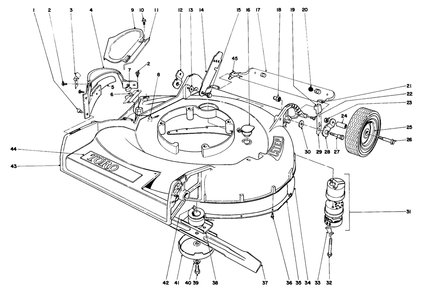 Housing Assembly Model No. 21273 Diagram and Parts List for 21173 3000001 - 3999999 Toro Lawn Mower