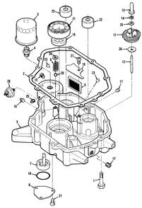 12.5hp Engine Oil Base & Pump Assembly Diagram and Parts List for 32-10B503 2000001 - 2999999 Toro Lawn Tractor