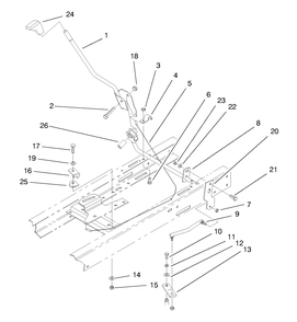 Shift Assembly Diagram and Parts List for 71189 7900001 - 7999999 Toro Lawn Tractor