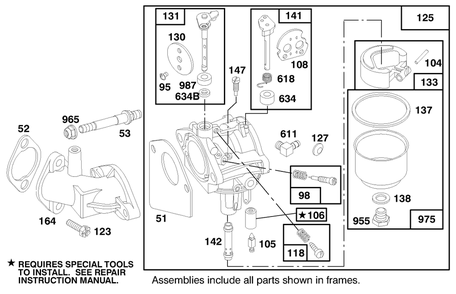 Engine Briggs & Stratton Model 283707-0156-01 Diagram and Parts List for 71188 7900001 - 7999999 Toro Lawn Tractor