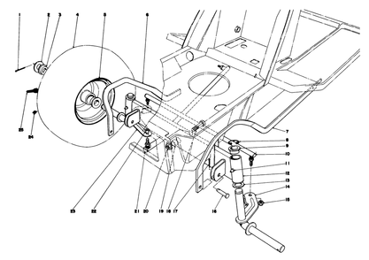 Front Axle Assembly Diagram and Parts List for 57305 8000001 - 8999999 Toro Lawn Tractor