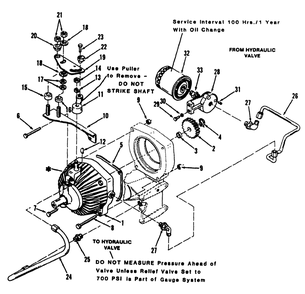 Hydrostatic Transmission Diagram and Parts List for 41-20OE03 2000001 - 2999999 Toro Lawn Tractor