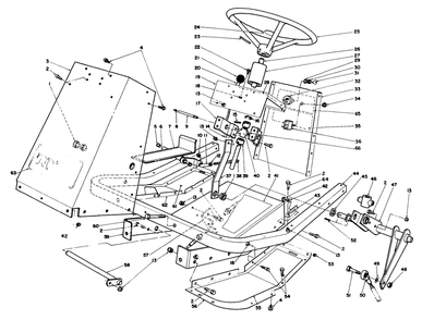 Frame & Steering Assembly Diagram and Parts List for 30718 0000001 - 0999999 Toro Lawn Tractor