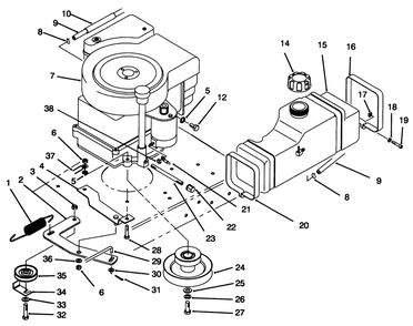 Engine Assembly Diagram and Parts List for 70080 6900001 - 6999999 Toro Lawn Tractor