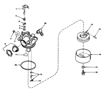 Carburetor No. 632050 Diagram and Parts List for 18005 1000001 - 1999999 Toro Lawn Mower
