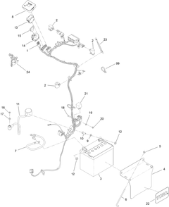 Wire Harness Assembly Diagram and Parts List for 72524 414157227 - 414427185 Toro Lawn Mower