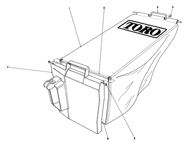 Grass Bag Assembly No. 11-4949 Diagram and Parts List for 20574 3000001 - 3999999 Toro Lawn Mower