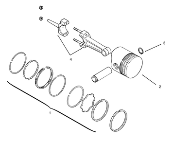 Piston And Rings Diagram and Parts List for 73362 6900001 - 6999999 Toro Lawn Tractor