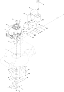 Engine And Blade Assembly Diagram and Parts List for 22297 412800000 - 999999999 Toro Lawn Mower